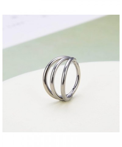 G23 Titanium Nose Hoop Rings, 16G Septum Clicker Nose Ring, Teardrop Heart Double Triple Nose Ring 6mm 8mm 10mm 12mm 6mm Trip...