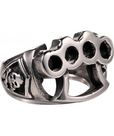 Silver Biker Ring 316L Stainless Steel Boxing Gloves Hand Buckle Soft Gothic Sz 7-14 $7.50 Rings