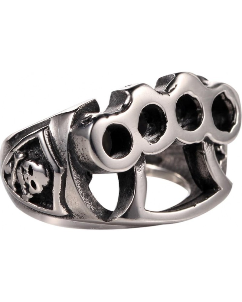 Silver Biker Ring 316L Stainless Steel Boxing Gloves Hand Buckle Soft Gothic Sz 7-14 $7.50 Rings