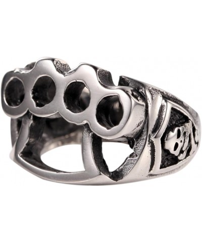 Silver Biker Ring 316L Stainless Steel Boxing Gloves Hand Buckle Soft Gothic Sz 7-14 $7.50 Rings