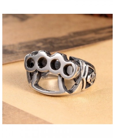 Silver Biker Ring 316L Stainless Steel Boxing Gloves Hand Buckle Soft Gothic Sz 7-14 $7.50 Rings