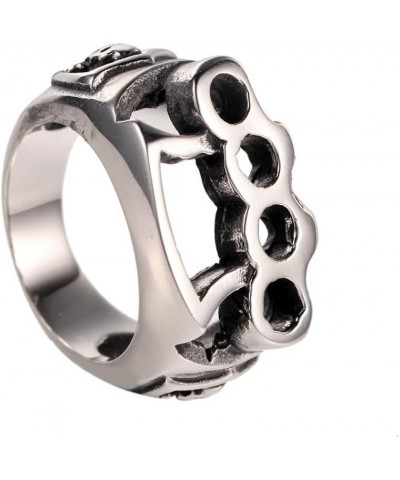 Silver Biker Ring 316L Stainless Steel Boxing Gloves Hand Buckle Soft Gothic Sz 7-14 $7.50 Rings