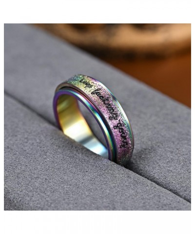 Keep Going Fidget Spinner Anxiety Ring for Women Men Spinning Ring Inspirational Graduation Encouragement Wedding Band Ring S...