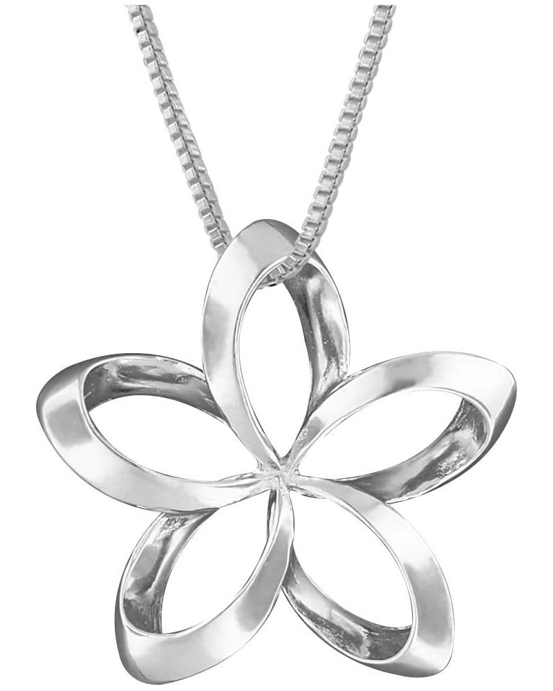 Sterling Silver 14mm Open Plumeria Pendant Necklace, 16+2" Extender 1. Sterling Silver $14.85 Necklaces