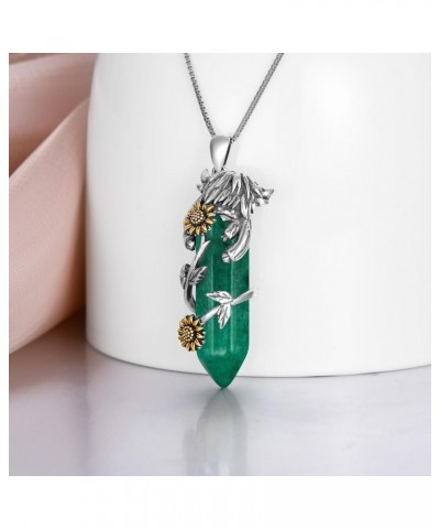 Highland Cow Necklace 925 Sterling Silver Jewelry Gift for Women Girls Green Quartz $28.59 Necklaces