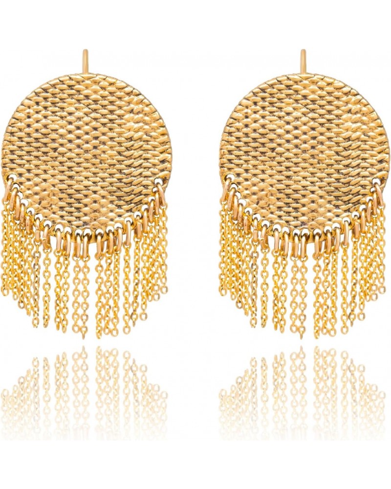 Gold Plated Tassel Vintage Antique Earrings Art Deco Jewelry Braided $9.43 Earrings