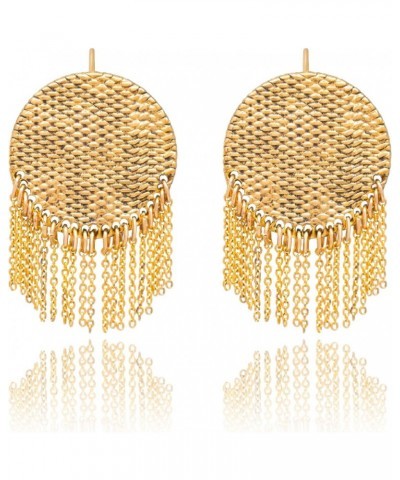 Gold Plated Tassel Vintage Antique Earrings Art Deco Jewelry Braided $9.43 Earrings