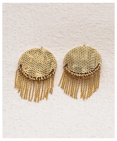 Gold Plated Tassel Vintage Antique Earrings Art Deco Jewelry Braided $9.43 Earrings