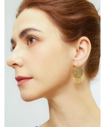 Gold Plated Tassel Vintage Antique Earrings Art Deco Jewelry Braided $9.43 Earrings