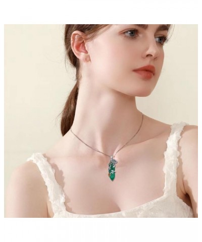 Highland Cow Necklace 925 Sterling Silver Jewelry Gift for Women Girls Green Quartz $28.59 Necklaces