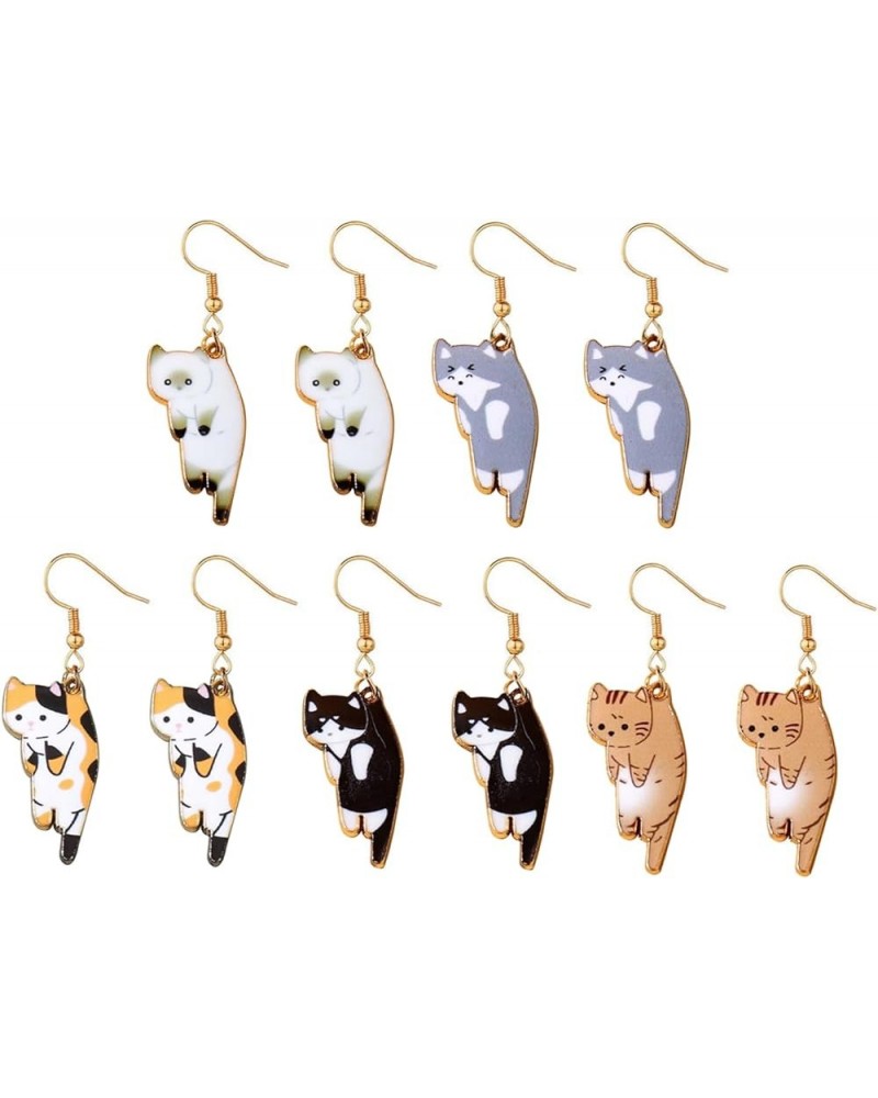 Lovely Kitty Drop Earrings, Calico Cat, Ginger Cat, Cow Cat and Siamese Cat Charms Dangle Earrings for Women Men Animal Jewel...