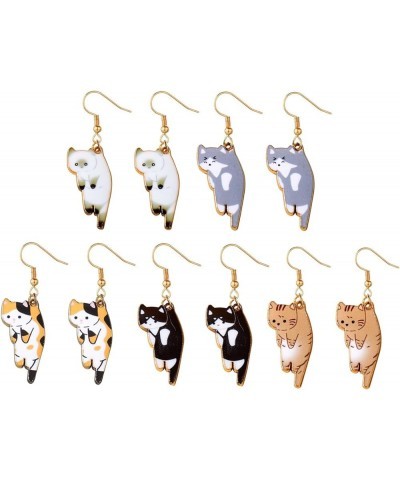 Lovely Kitty Drop Earrings, Calico Cat, Ginger Cat, Cow Cat and Siamese Cat Charms Dangle Earrings for Women Men Animal Jewel...