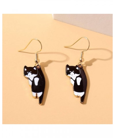 Lovely Kitty Drop Earrings, Calico Cat, Ginger Cat, Cow Cat and Siamese Cat Charms Dangle Earrings for Women Men Animal Jewel...