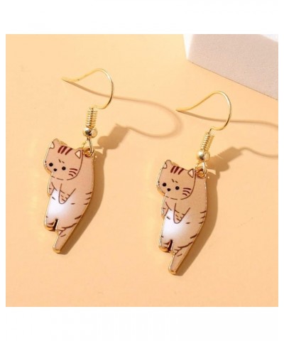 Lovely Kitty Drop Earrings, Calico Cat, Ginger Cat, Cow Cat and Siamese Cat Charms Dangle Earrings for Women Men Animal Jewel...