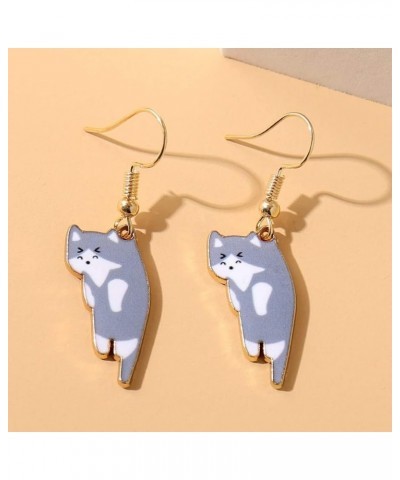 Lovely Kitty Drop Earrings, Calico Cat, Ginger Cat, Cow Cat and Siamese Cat Charms Dangle Earrings for Women Men Animal Jewel...