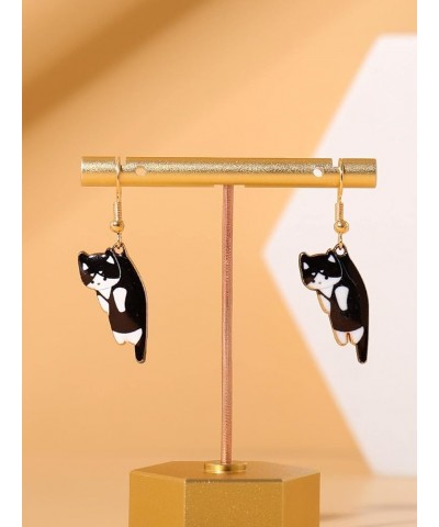 Lovely Kitty Drop Earrings, Calico Cat, Ginger Cat, Cow Cat and Siamese Cat Charms Dangle Earrings for Women Men Animal Jewel...