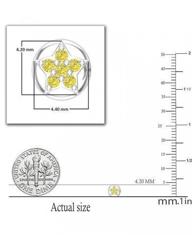 0.05 Carat (ctw) Round Diamond Star Push Back Stud Earrings for Her | Available in 10K/14K/18K Gold & 925 Sterling Silver Yel...