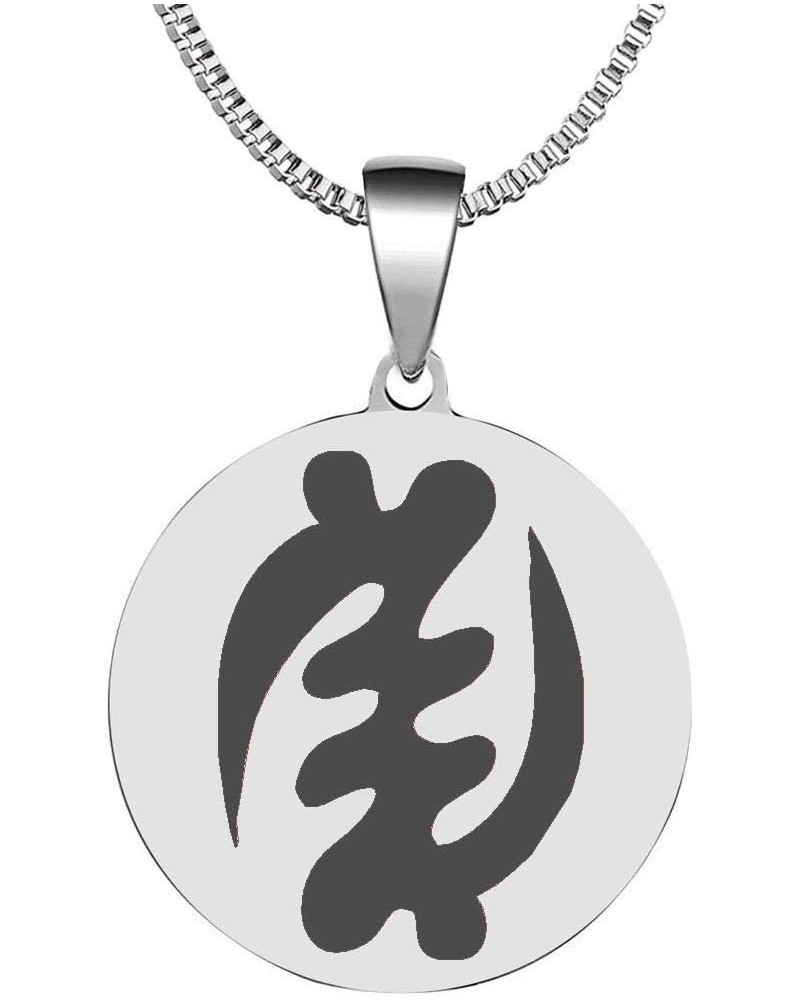 Gye Nyame Stainless Steel Supremacy of God Pendant Necklace silver tone(stainless-steel) $8.37 Necklaces