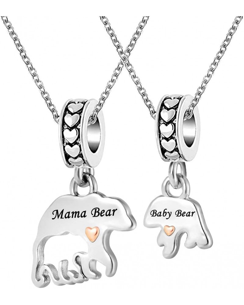 18 inch I Love You Heart Charm Birthday Mama Bear Matching Mother Daughter Pendant Necklace set for 2 $8.69 Necklaces