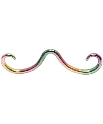 16G Septum Ring Mustache Design Nose Ring 316L Surgical Steel PVD Plated Mustache Septum Piercing Jewelry for Women Men Rainb...