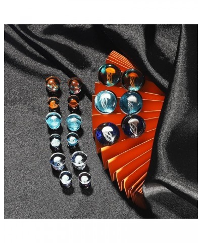 6pcs Glass Jellyfish Ear Plugs Stretching Piercing Tunnels for Ear Gauges 0g-5/8 inch B 1/2"(12mm) $14.39 Body Jewelry