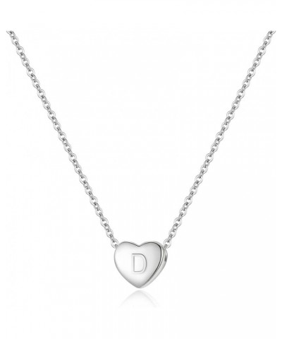 Gifts for Mom Girls Women 925 Sterling Silver Tiny Initial Heart Pendant Choker Necklace for Mothers Day/Valentines Day/Birth...