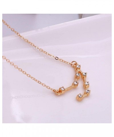 3Pcs Zodiac Gold Plated CZ Necklaces for Women Girls Old English Necklace 12 Constellation Necklace Zodiac Sign Gifts for Wom...