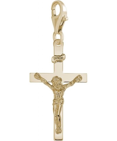 Cross Charm with Lobster Claw Clasp, Charms for Bracelets and Necklaces yellow gold plated silver $27.17 Bracelets