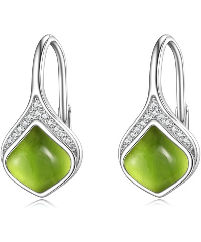 Teardrop Earrings Sterling Silver Filigree Irish Celtic Teardrop Drop Earrings Jewelry Gifts For Women Girls Peridot Drop Ear...