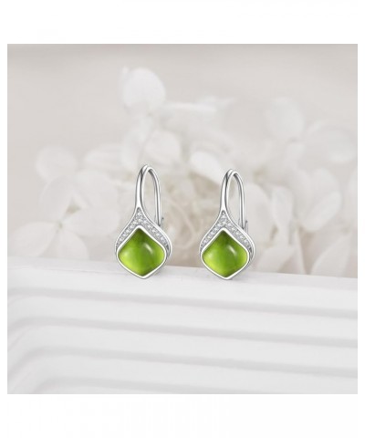 Teardrop Earrings Sterling Silver Filigree Irish Celtic Teardrop Drop Earrings Jewelry Gifts For Women Girls Peridot Drop Ear...