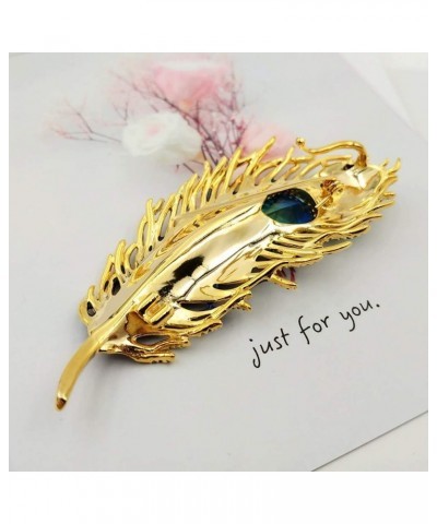 Art Nouveau Vintage Enamel Blue Peacock Feather Brooch Pin Costume Jewelry $7.65 Brooches & Pins