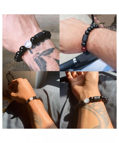 Zodiac Bracelets for Men Women,Zodiac Sign Gifts,12 Constellation Horoscope Bracelet 8mm Natural Obsidian Hematite Onyx Tiger...