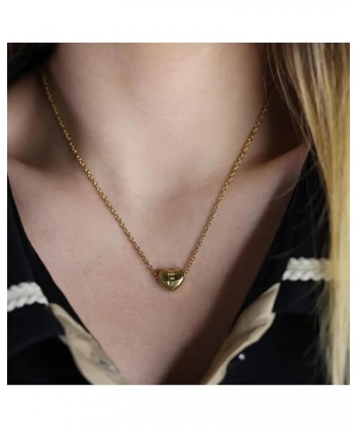 Boogey 18K Gold Plated Tiny Heart Necklace | Dainty Choker Necklace for Women | Personalized Letter Heart Monogram Necklcae |...