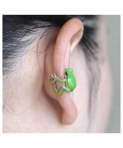 Cute Frog Ear Cuff Earrings for Women 3D Frog Earrings Green Vintage Frog Wrap Crawler Earrings No Piercing Earrings Birthday...