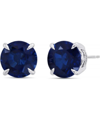 2.75 CT Round Stud Birthstone Earrings Set – 9mm Gemstone Jewelry for Women in 925 Sterling Silver Hypoallergenic – Push back...