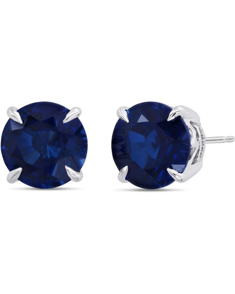 2.75 CT Round Stud Birthstone Earrings Set – 9mm Gemstone Jewelry for Women in 925 Sterling Silver Hypoallergenic – Push back...