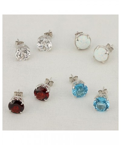 2.75 CT Round Stud Birthstone Earrings Set – 9mm Gemstone Jewelry for Women in 925 Sterling Silver Hypoallergenic – Push back...