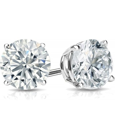 IGI Certified 3/4 to 8 Carat Lab Grown Diamond Round Stud Earrings for Women in 14k Gold or Platinum (H-I Color, VS1-VS2 Clar...