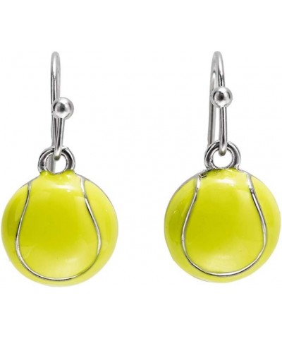 Womens Dangle Earrings Sports Jewelry Player Mom Gift Tennis Ball Enamel $9.45 Earrings