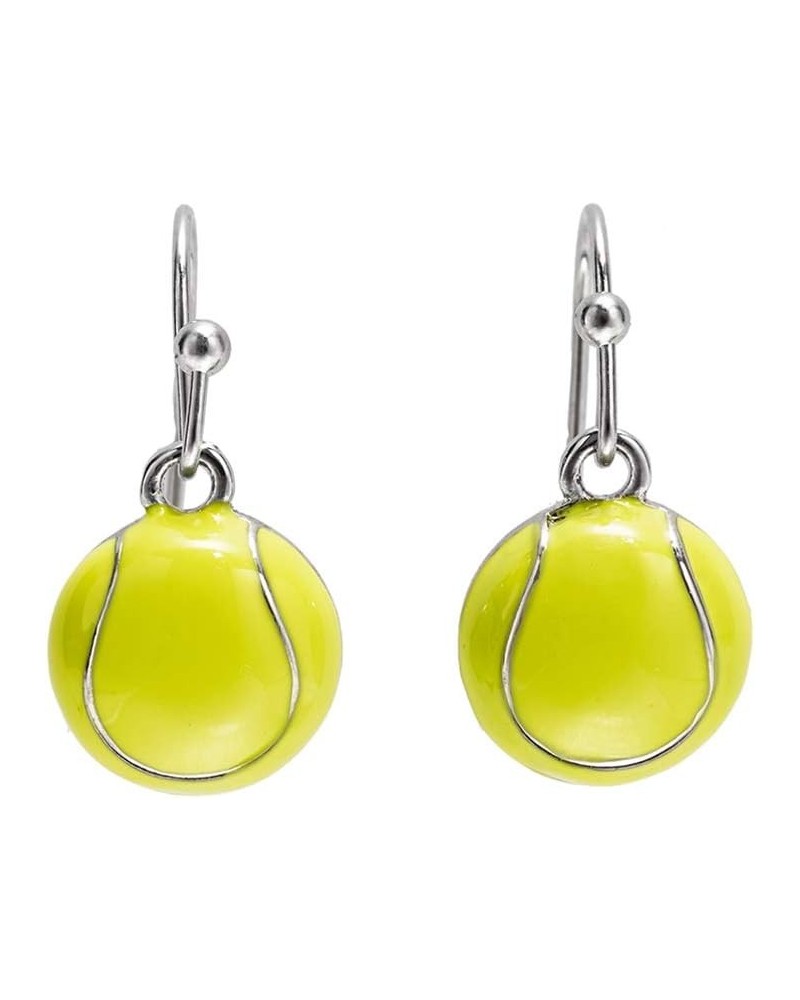 Womens Dangle Earrings Sports Jewelry Player Mom Gift Tennis Ball Enamel $9.45 Earrings