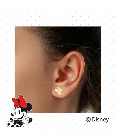 Womens Minnie Mouse Stud Earrings Official License - 10K Yellow Gold Minnie Mouse Earrings - Gold Jewelry $43.73 Earrings