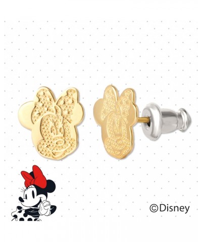 Womens Minnie Mouse Stud Earrings Official License - 10K Yellow Gold Minnie Mouse Earrings - Gold Jewelry $43.73 Earrings