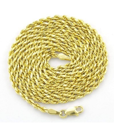 14k Yellow Gold 2.5mm Solid Rope Chain Diamond Cut Link Pendant Necklace, Mens Womens Jewelry 16" 18" 20" 22" 24" 26" 28" 30 ...