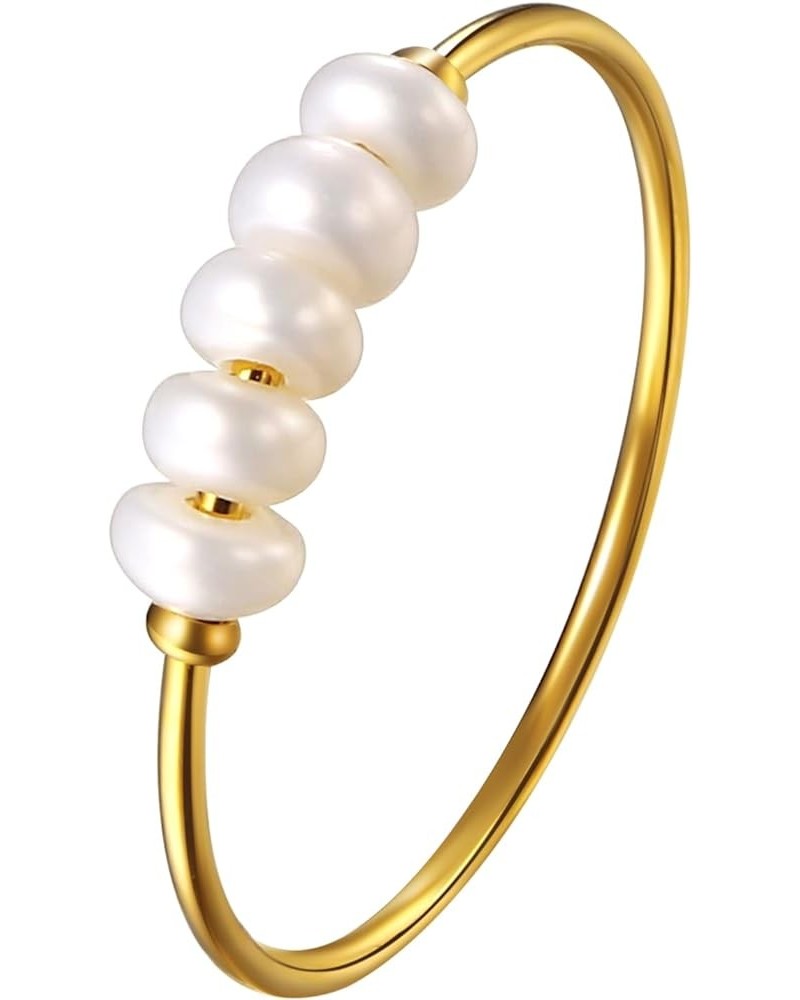 Gold Baroque Pearl Ring: Women Stackable Freshwater Pearls Dainty 14k Plated Non Tarnish Wedding Thumb Stainless Steel Rings ...