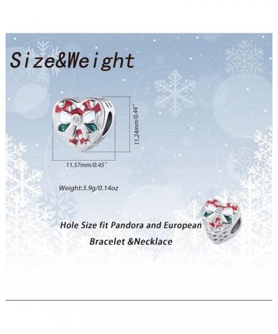 QeenseKc Christmas Elf Deer Snowman Candy Cane Charm Enamel Crystal Bead for European Bracelet Gift for Women Girl Sweet Cand...