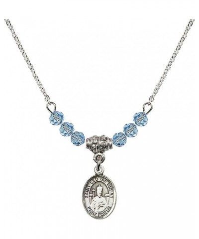 March Birth Month Bead Necklace with Catholic Patron Saint Petite Charm, 18 Inch Saint Leo the Great $26.60 Necklaces