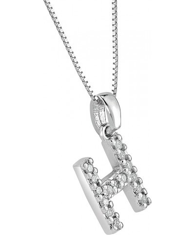 14k White Gold A to Z Diamond Initial Pendant Necklace (1/10cttw) with 18-inch chain H $102.96 Necklaces