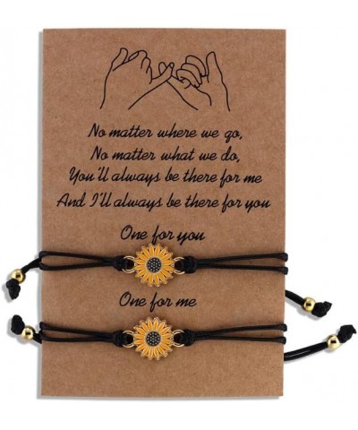 Sunflower String Bracelet Set with Adjustable Braided Nylon Rope comes with Personalized Gift with Box for Women Made With Ni...