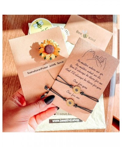 Sunflower String Bracelet Set with Adjustable Braided Nylon Rope comes with Personalized Gift with Box for Women Made With Ni...