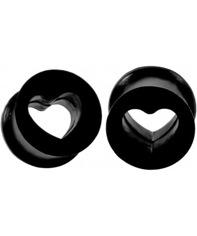 Colorful Heart Shaped Silicone Flexible Double Flared Round Ear Tunnels and Plugs Boho Style Hollow Ear Piercing Gauge Expand...